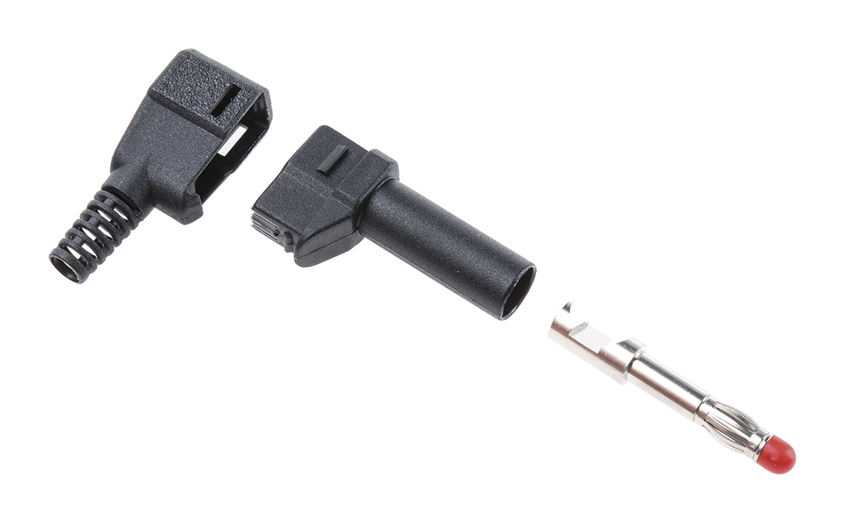 Staubli Black Male Banana Plug, 4 mm Connector, Solder Termination, 32A, 500V, Nickel Plating