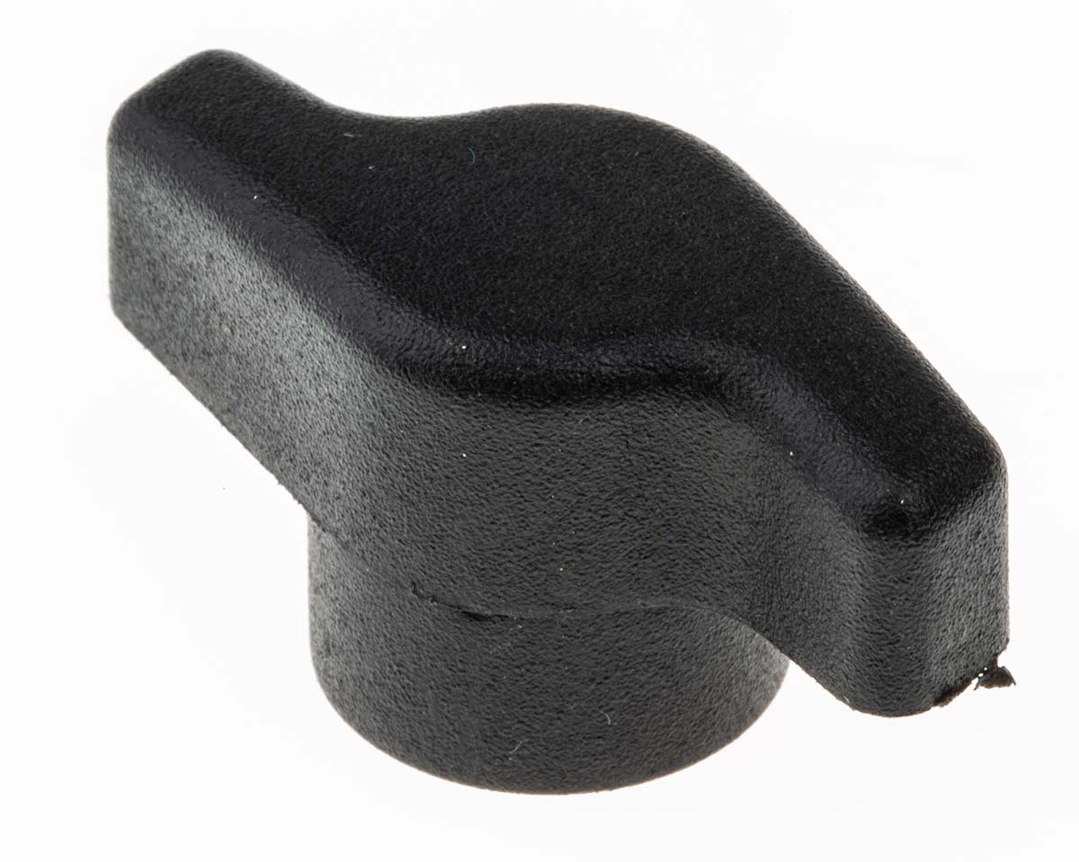 RS PRO Black Wing Clamping Knob, M6, Threaded Hole
