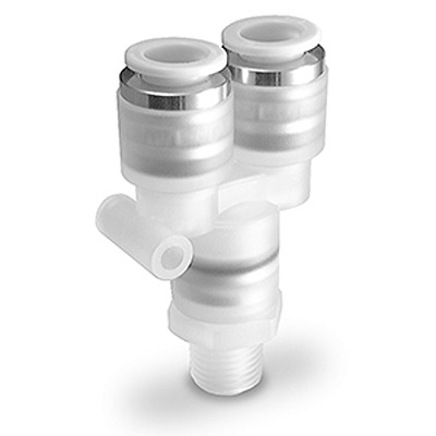 SMC KPU Series Union Y, 6 mm to 6 mm, Tube-to-Tube Connection Style, KPU06-00
