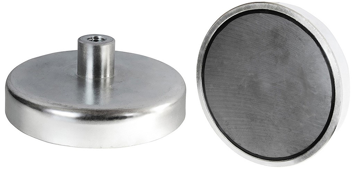 Eclipse Pot Magnet 16mm Threaded Hole Samarium Alloy, 6kg Pull