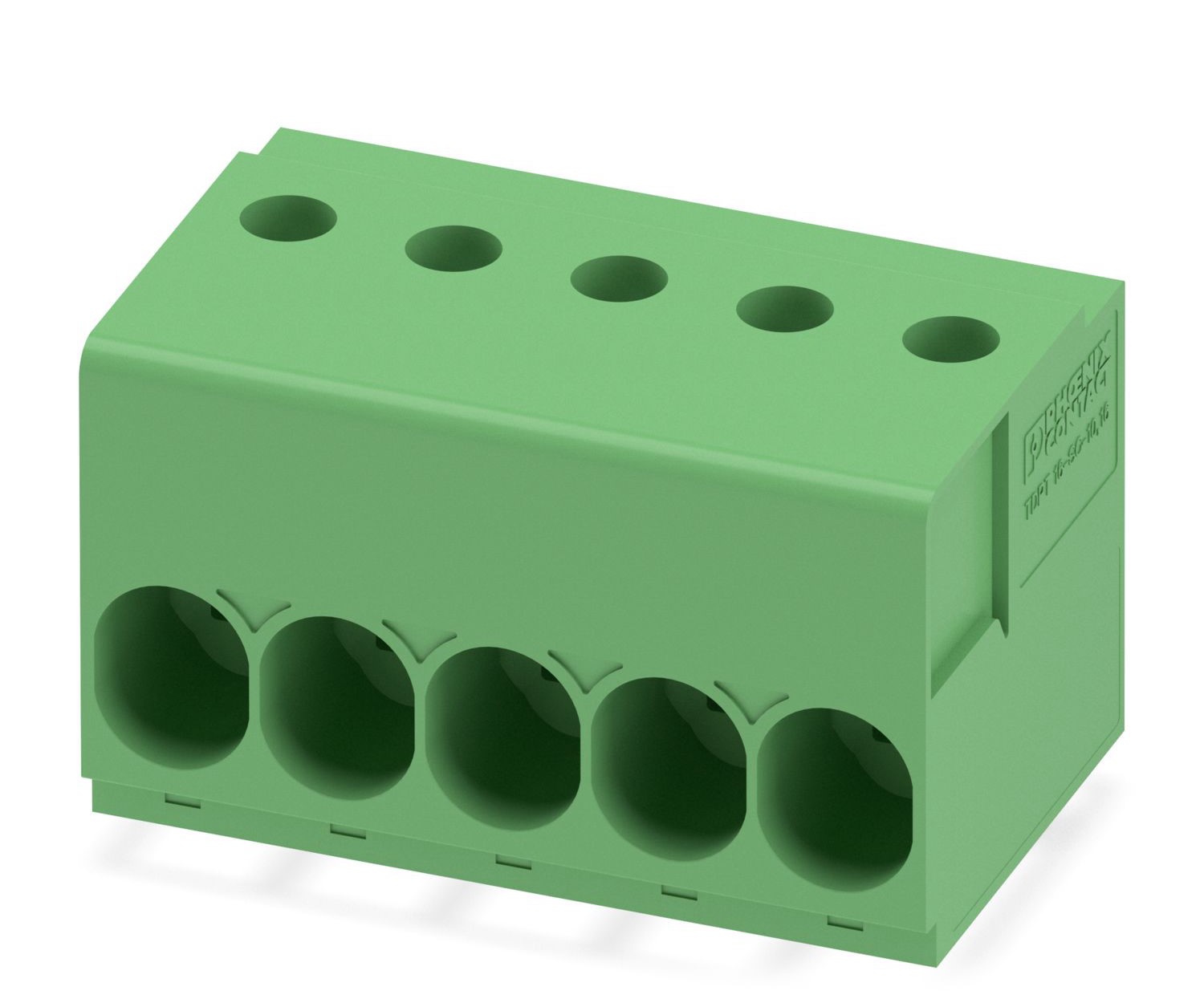 Phoenix Contact TDPT 16/ 5-SC-10.16-ZB Series PCB Terminal Block, 5-Contact, 10.16mm Pitch, Through Hole Mount, 1-Row,