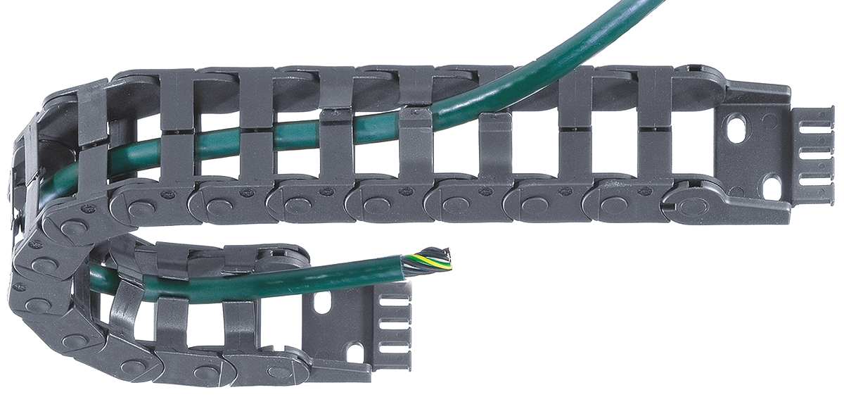 Igus e-chain, Z14 Black Cable Chain - Flexible Slot, W37 mm x D25mm, L1m, 48 mm Min. Bend Radius, Igumid NB