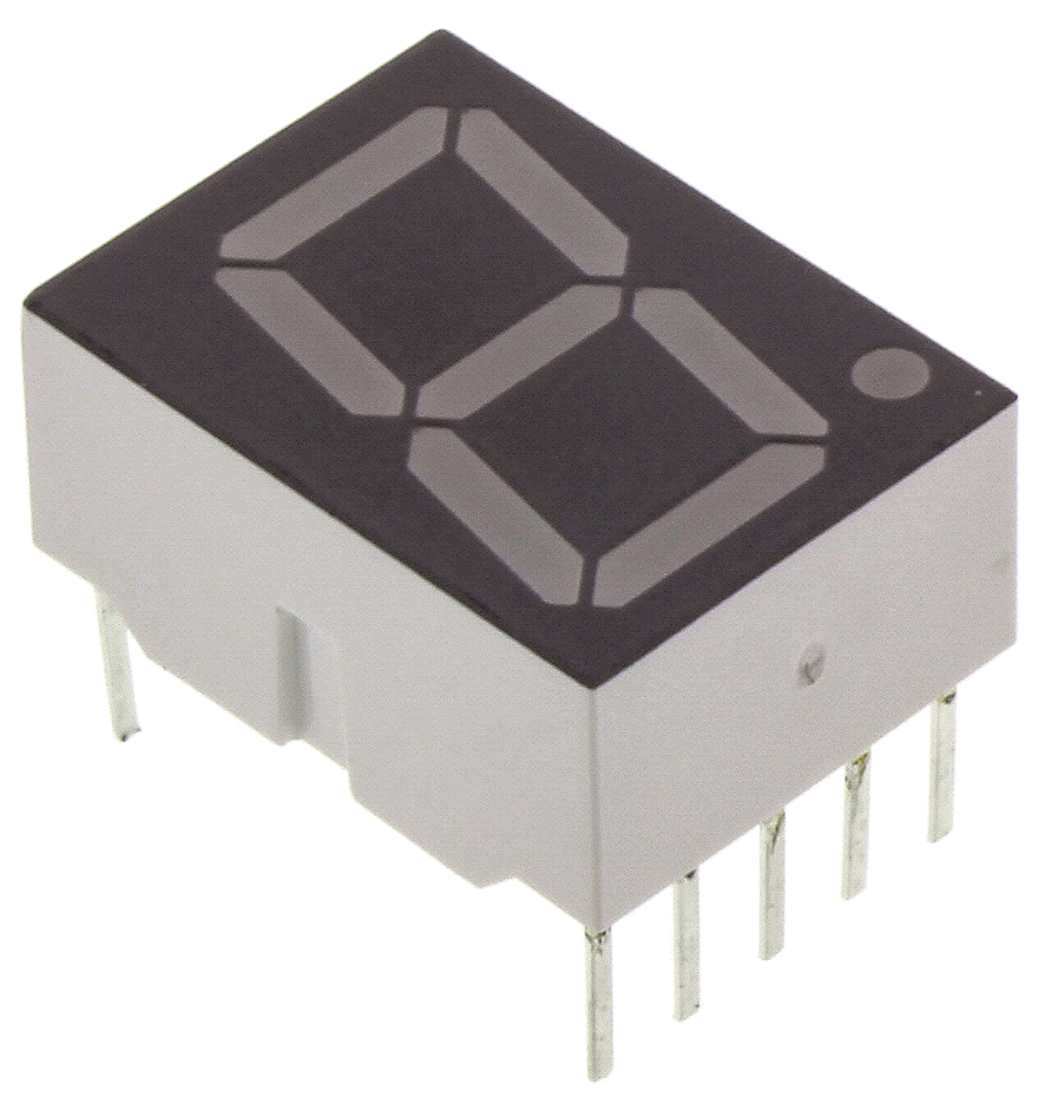 HDSP-3901 Broadcom 7-Segment LED Display, CA Red 7 mcd RH DP 20.3mm