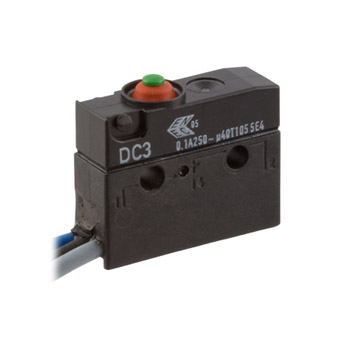 ZF Button Micro Switch, Wire Lead Terminal, 100 mA @ 30 V dc, SPDT, IP6K7