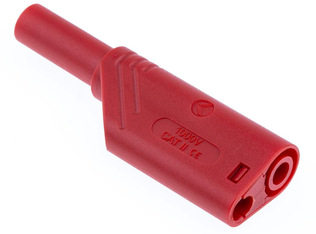 Hirschmann Test & Measurement Red Male Banana Plug, 4 mm Connector, Screw Termination, 24A, 1000V, Nickel Plating