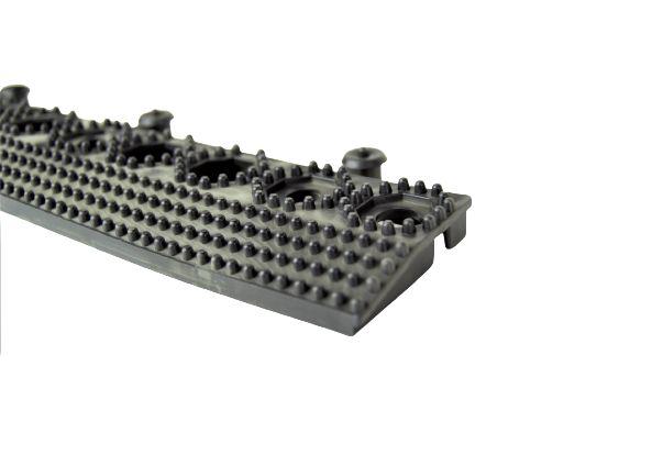 RS PRO Black Anti-slip Tile PVC Tile, Holes Finish 500mm x 60mm x 16mm