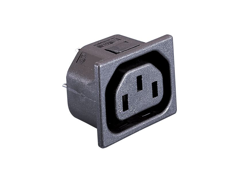 Bulgin F (Outlet) Panel Mount IEC Connector Socket, 10A, 250 V, Fuse Size 5 x 20mm