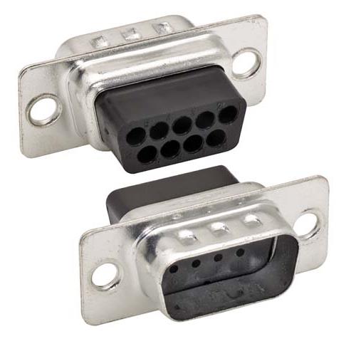 L-Com C&P 9 Way Through Hole D-sub Connector Plug, 2.77mm Pitch, with Boardlocks, Screw Locks