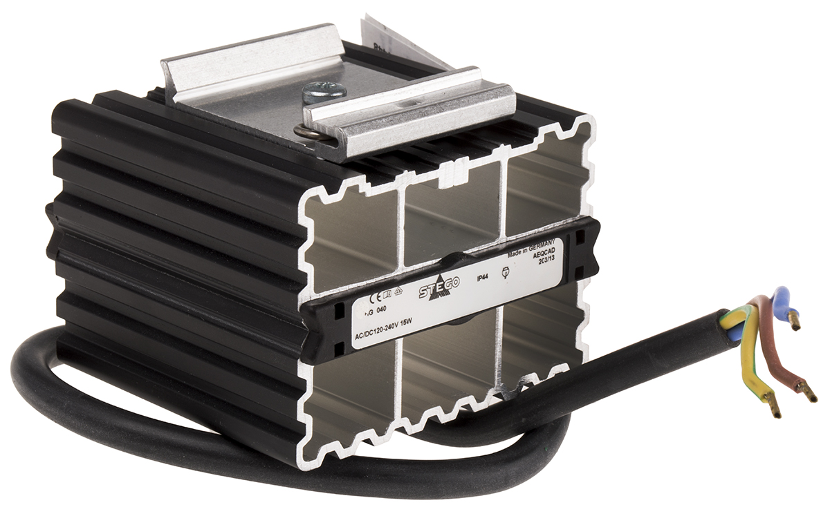 STEGO Enclosure Heater, 140 → 250V ac, 15W Output, 60°C, 65mm x 70mm x 50mm