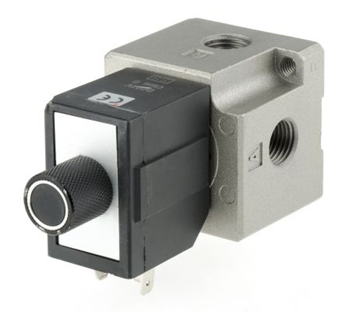 SMC 3/2 Pneumatic Solenoid/Pilot-Operated Control Valve - Spring/Solenoid G 1/4 VT317 Series 12V dc