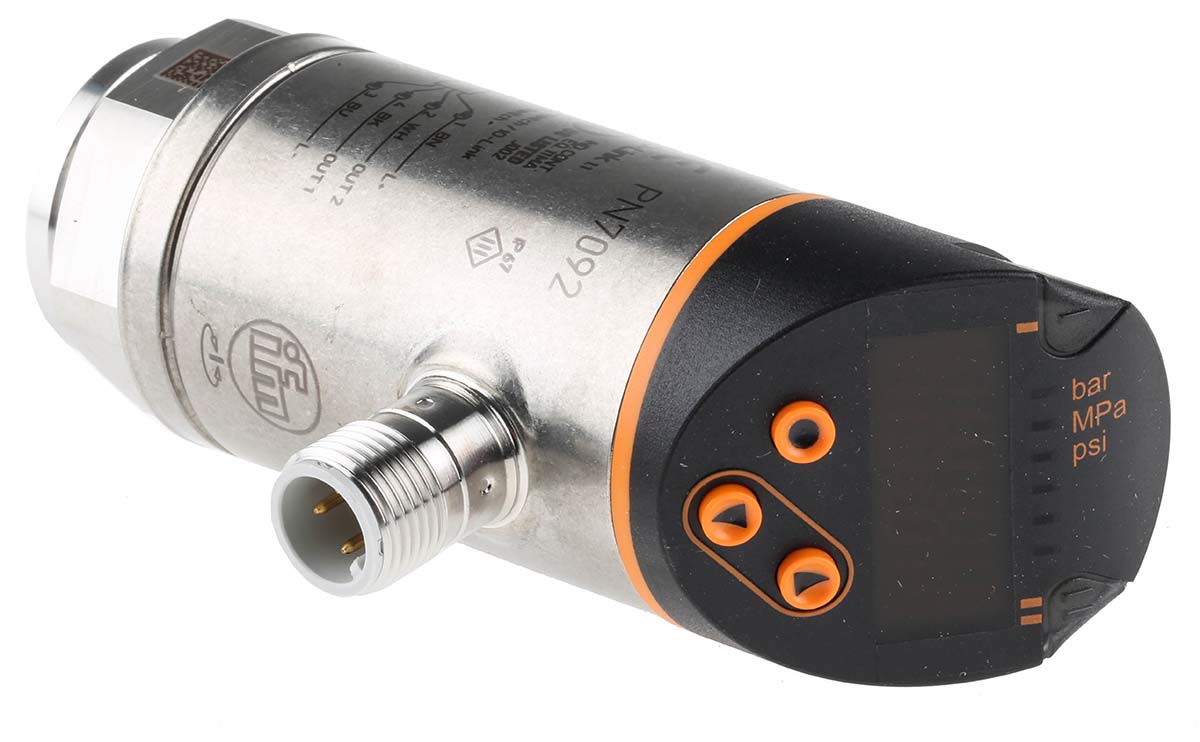 ifm electronic Pressure Sensor, 0bar Min, 100bar Max, 2x PNP/NPN-NO/NC Output, Relative Reading