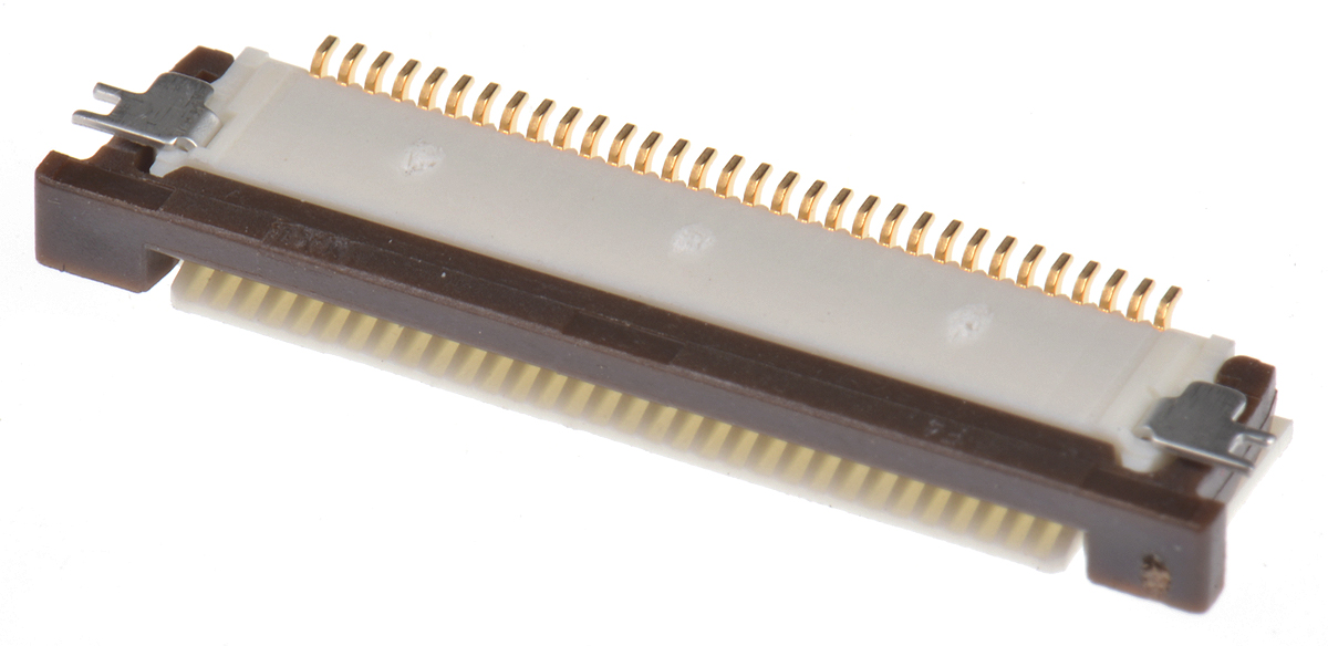 Molex, Easy-On, 54104 0.5mm Pitch 32 Way Right Angle Female FPC Connector, ZIF Top Contact