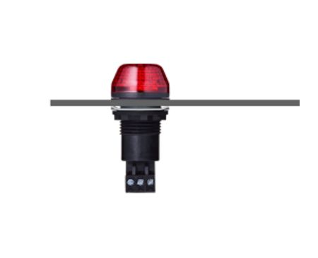 AUER Signal IBS Series Red Multiple Effect Beacon, 12 V ac/dc, Base Mount, Panel Mount, LED Bulb, IP65