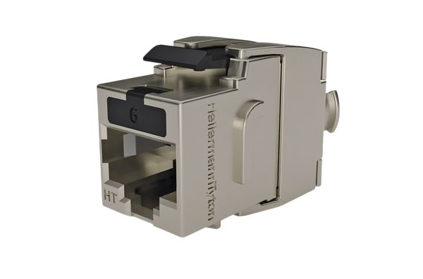 HellermannTyton Connectivity HTC Series Single-Port CAT6 Keystone Jack, Cat6, Shielded