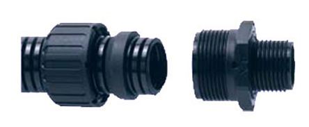 Adaptaflex Straight, Conduit Fitting, 28mm Nominal Size, PG21, Nylon 66, Black IP66, IP67, IP68, IP69K rating
