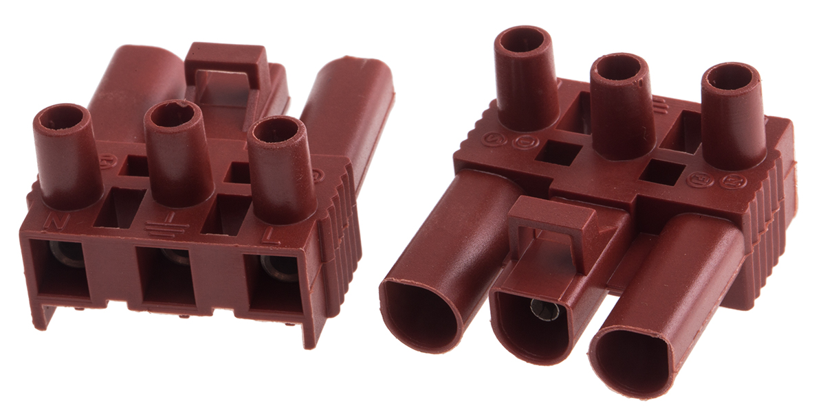 RS PRO Non-Fused Terminal Block, 3-Way, 16A, 2.5 mm² Wire, Screw Down Termination