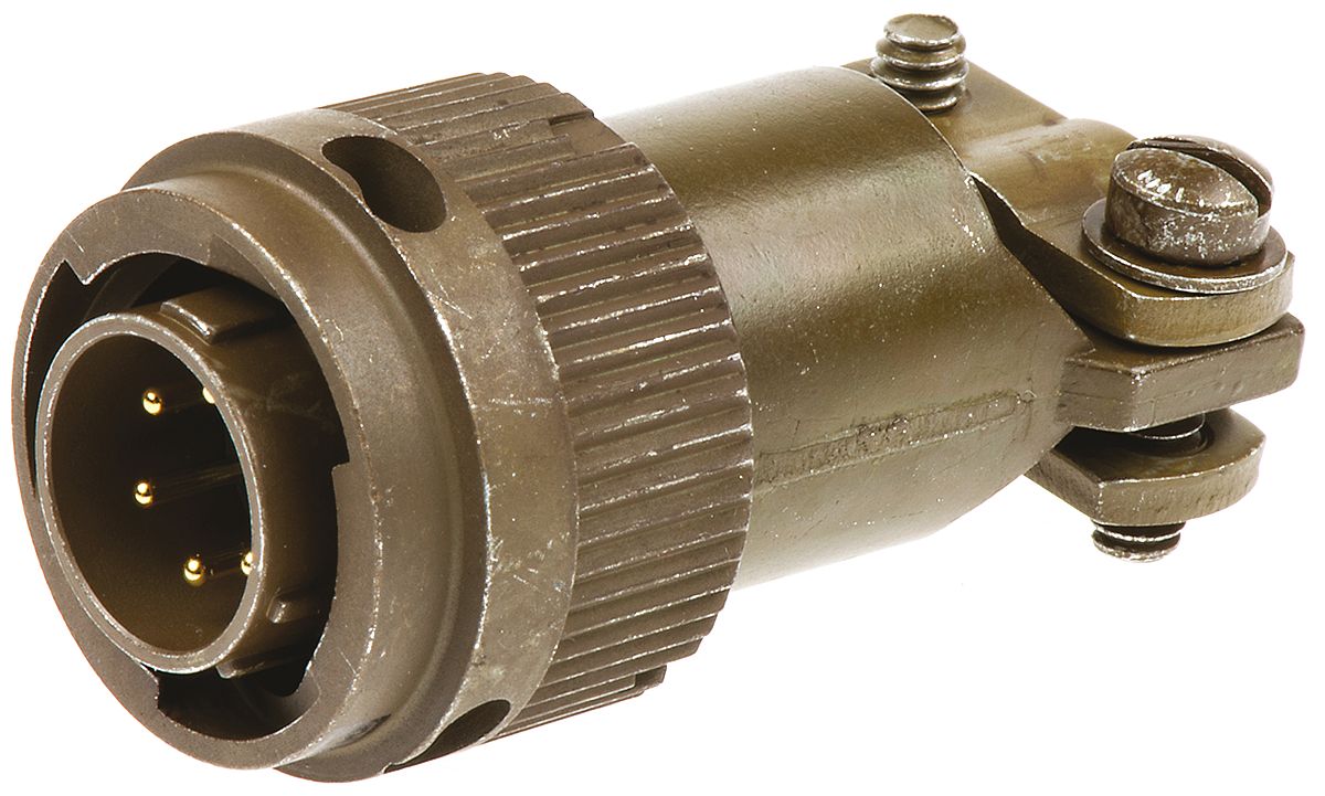 ITT Cannon, KPT, Copper Alloy 6 Way Cable Mount MIL Spec Circular Connector Plug, Pin Contacts,Shell Size 10, Bayonet