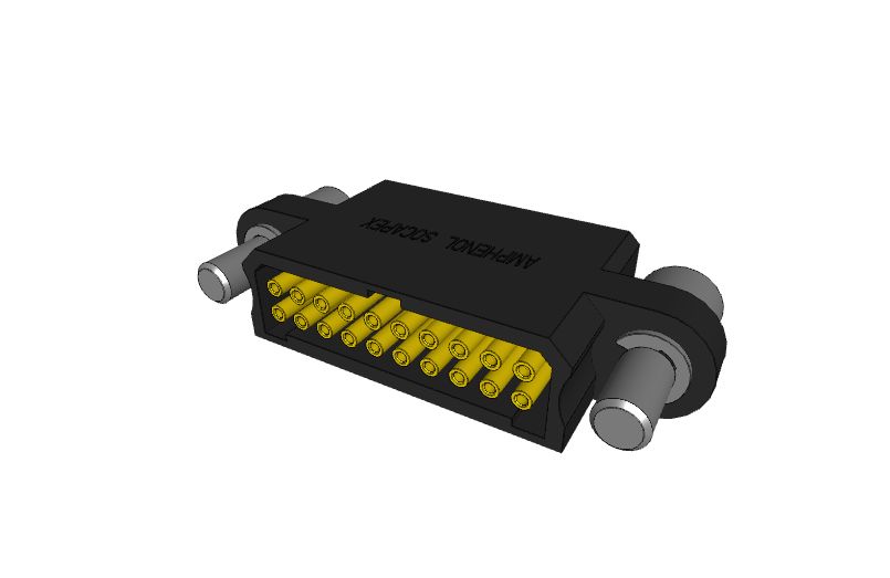 Amphenol Socapex MHDAS Series Straight PCB PCB Header, 20 Contact(s), 1.27 mm Pitch, 2 Row, Shrouded