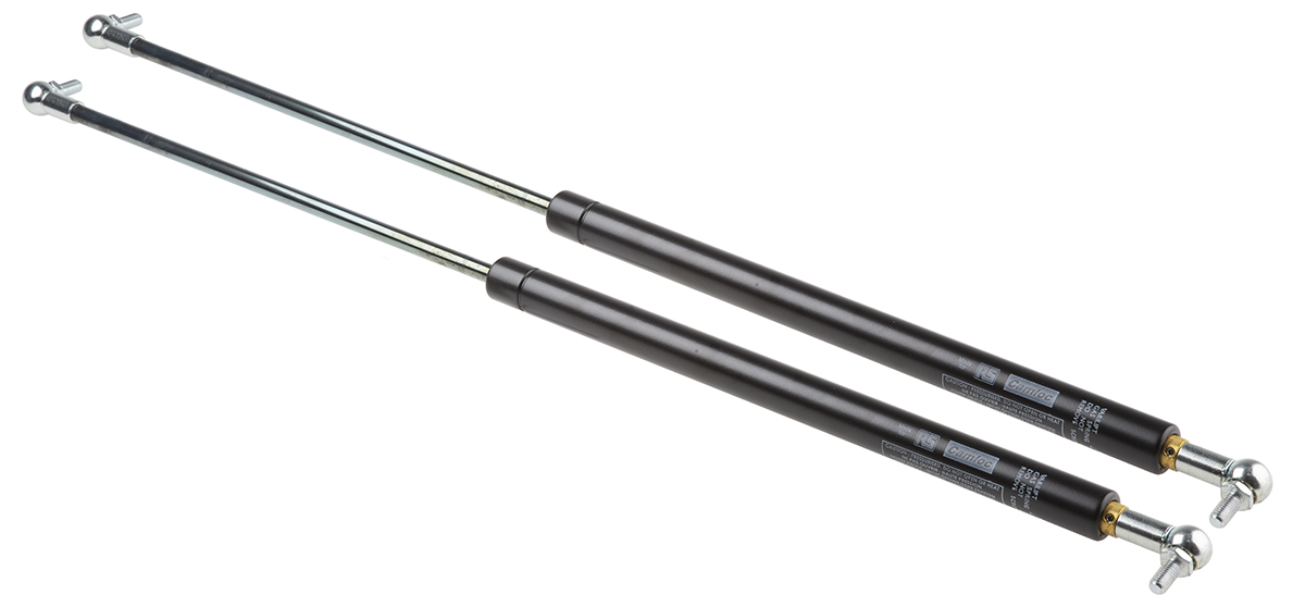 Camloc Steel Gas Strut, with Ball & Socket Joint, End Joint, 645.0mm Extended Length, 300.0mm Stroke Length