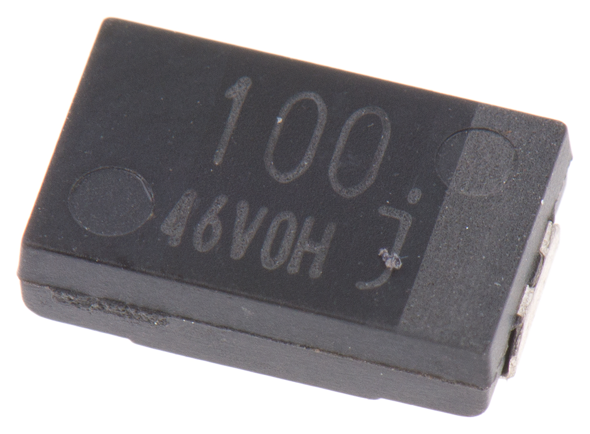 Panasonic 100μF Surface Mount Polymer Capacitor, 6.3V dc