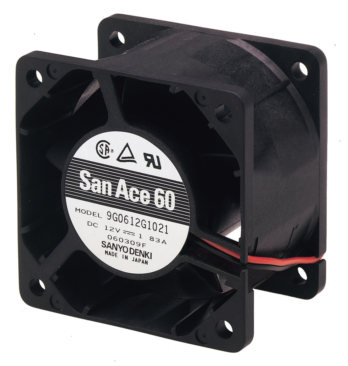 Sanyo Denki 9G Series Axial Fan, 24 V dc, DC Operation, 110.4m³/h, 20.4W, 850mA Max, 60 x 60 x 38mm