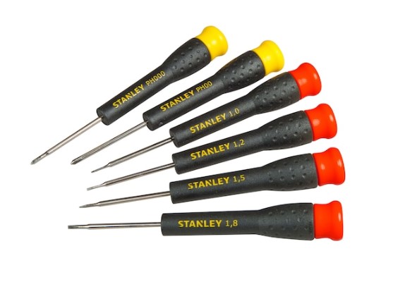 Stanley Flared, Parallel, Phillips Screwdriver Sets, 6-Piece