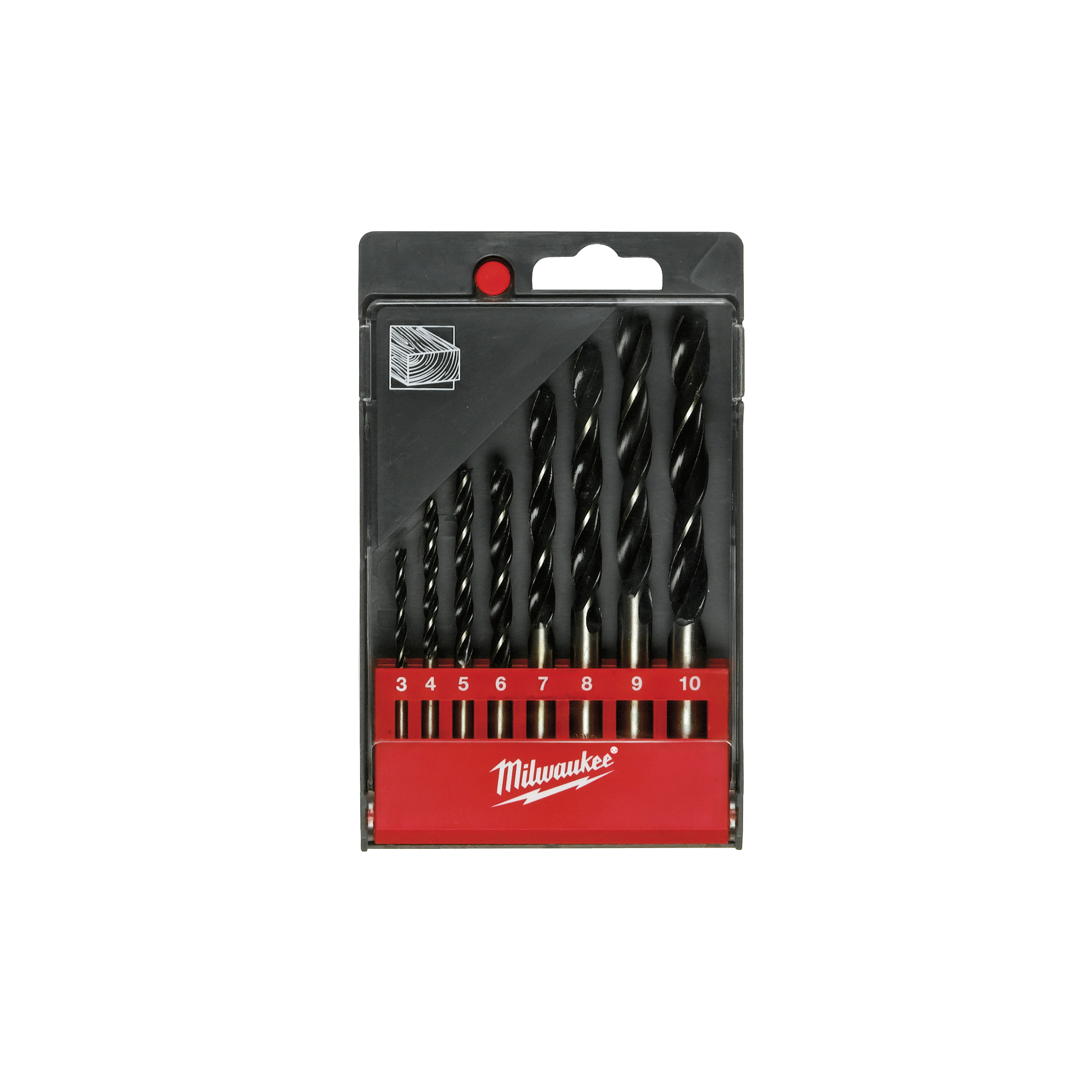 8-Piece Wood Drill Bit Set for Wood, 10mm Max, 3mm Min