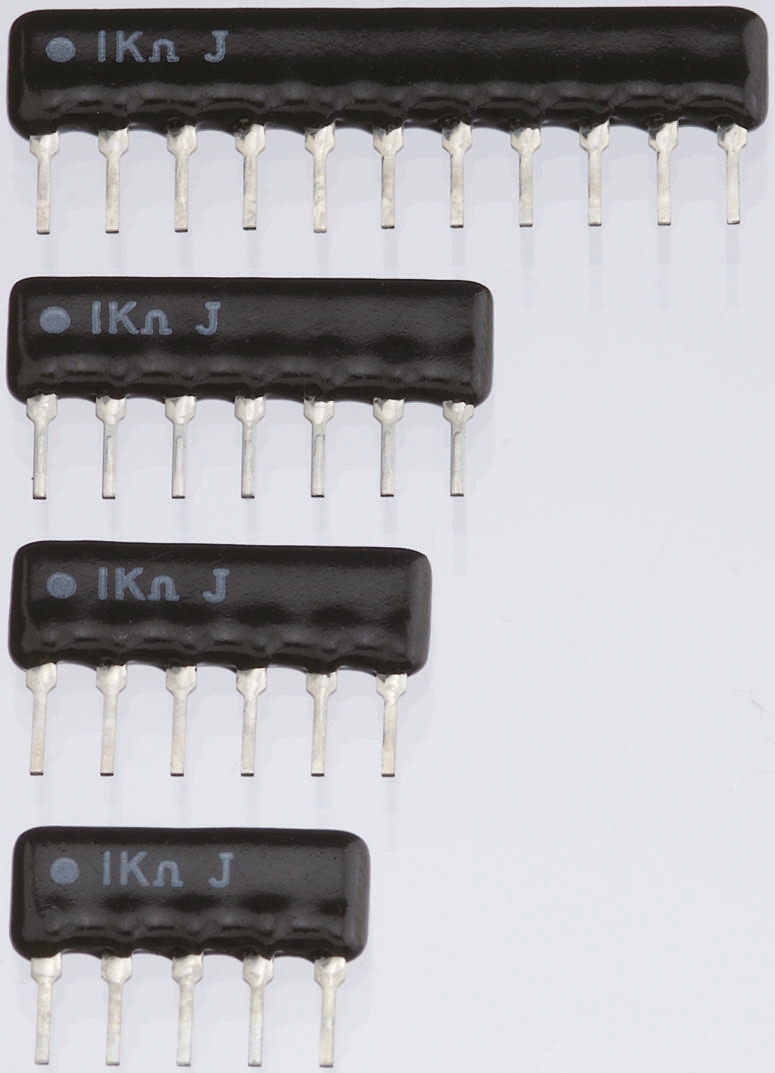 KOA, RKC 10kΩ ±5% Bussed Resistor Array, 4 Resistors, 0.5W total, SIP, Through Hole