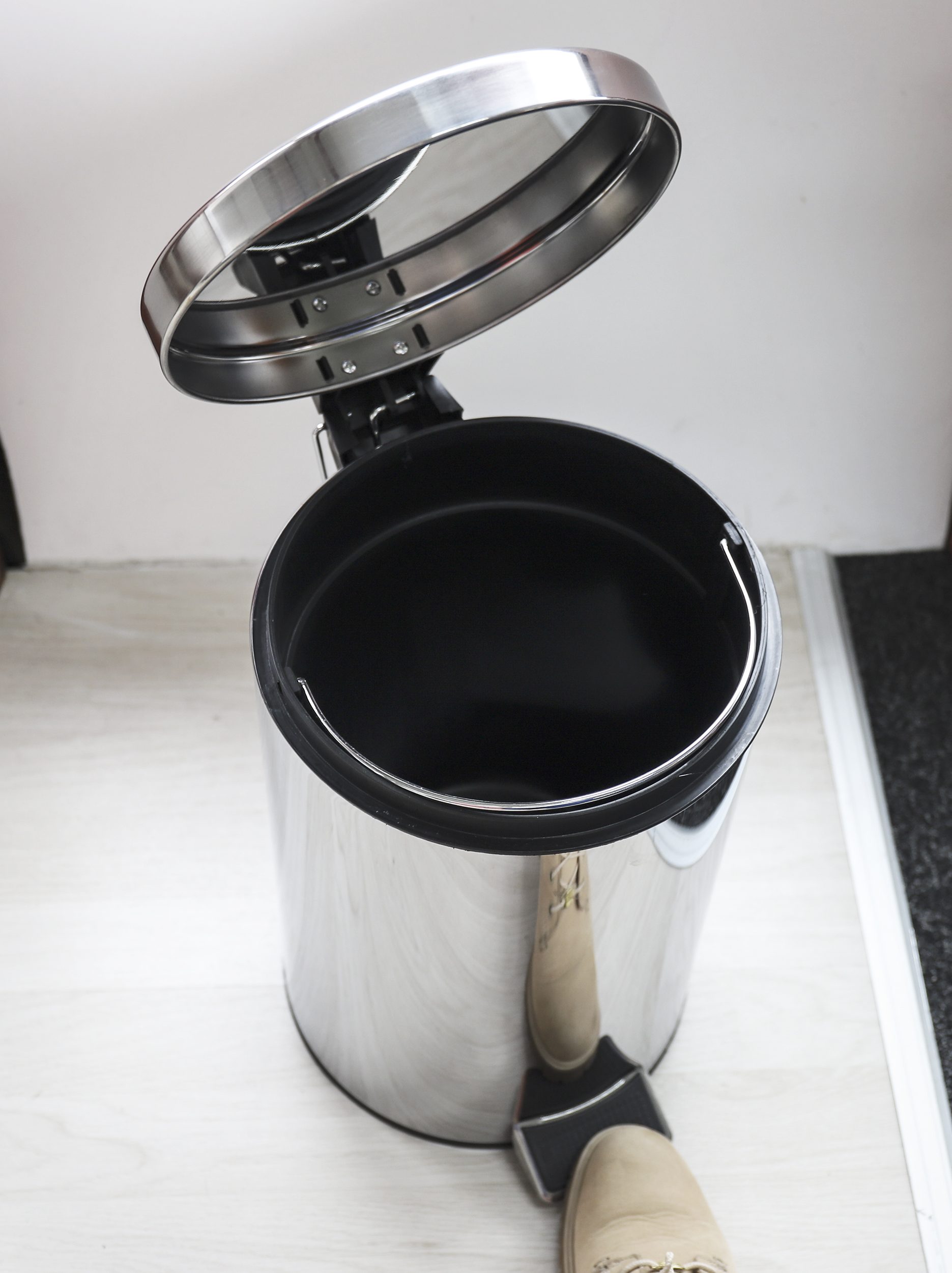 RS PRO 12L Silver Pedal Stainless Steel Waste Bin