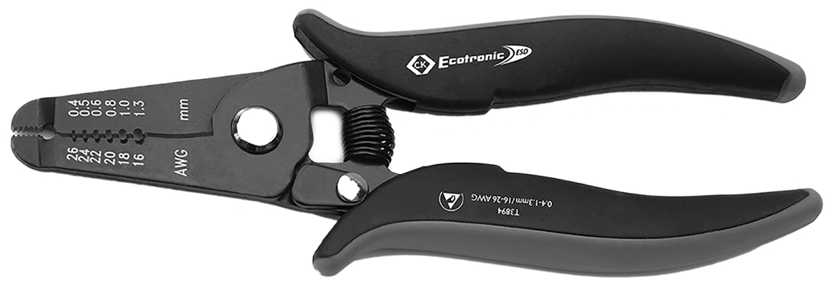 CK Wire Stripper, 0.4mm Min, 1.3mm Max, 168 mm Overall