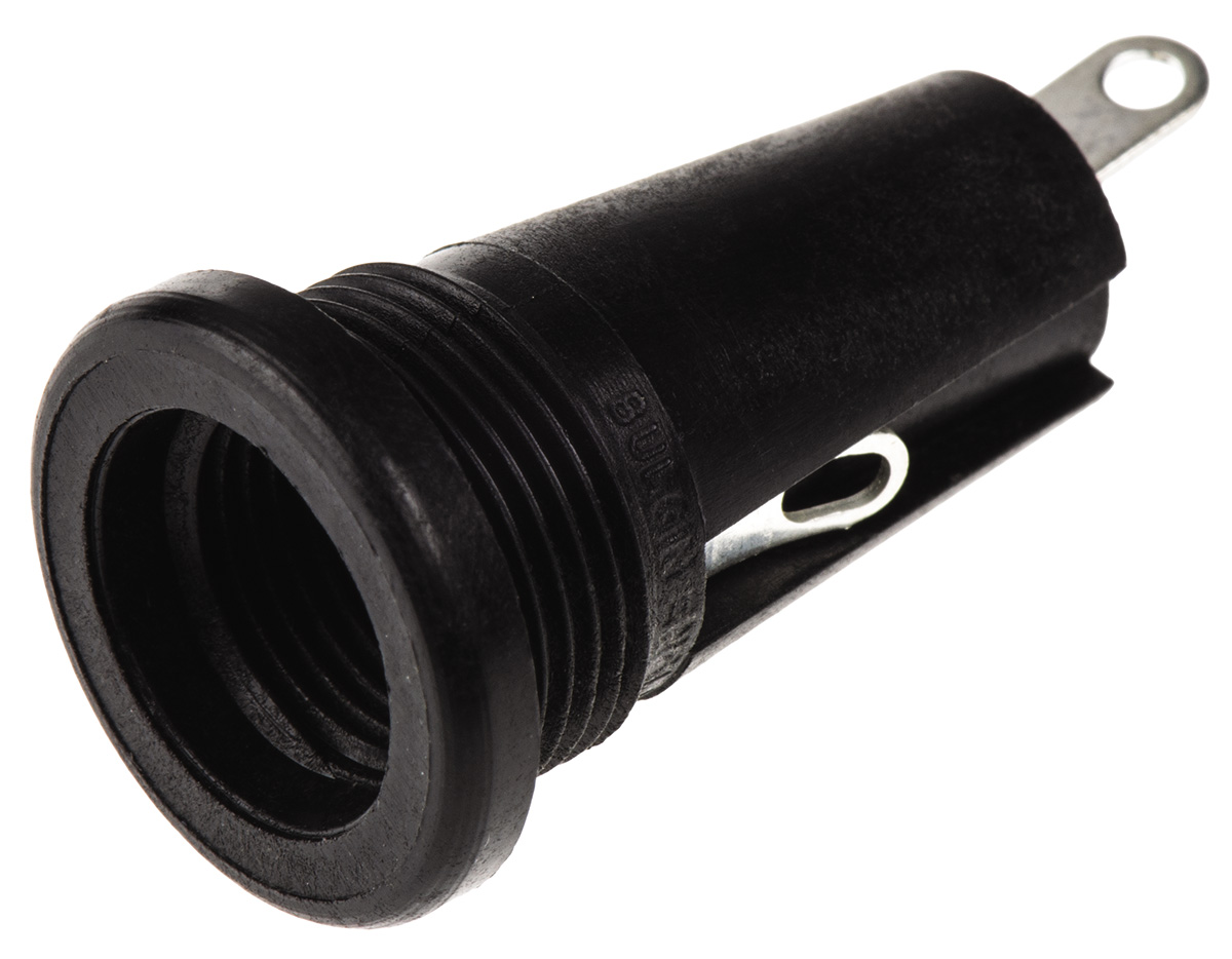 Bulgin 6.3A Panel Mount Fuse Holder for 5 x 20mm Fuse, 1P, 250V ac
