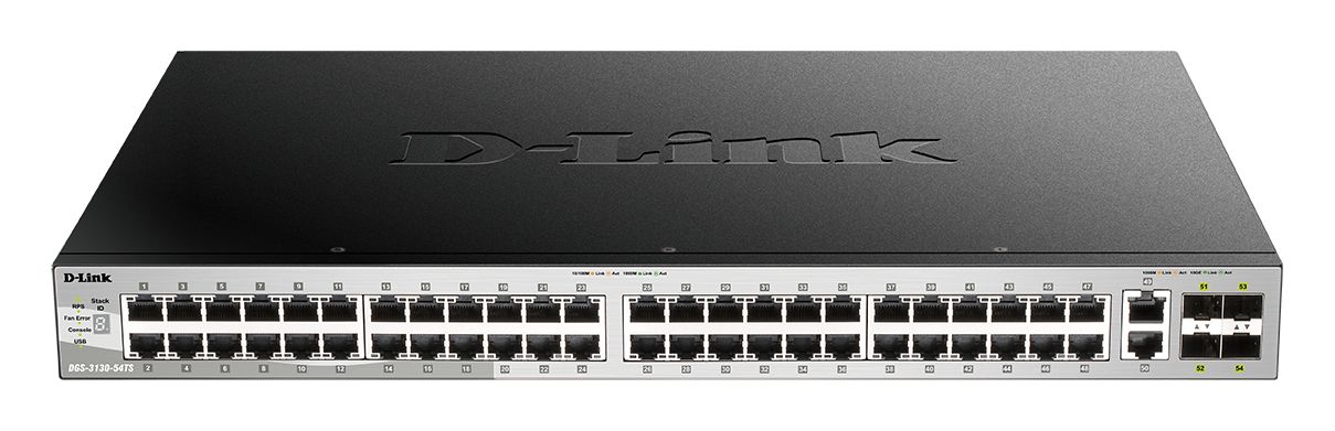 D-Link 54-Port Layer 3 Stackable Managed Switch with 10G Uplinks, Managed 54 Port Network Switch, EU