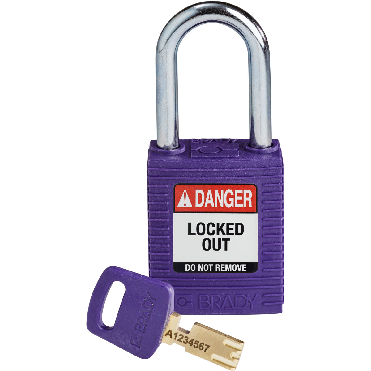 Brady LOTO-101 Key Weatherproof Nylon, Steel Padlock, 6.35mm Shackle, 38.00mm Body