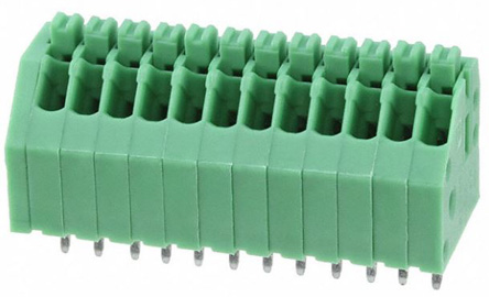 Phoenix Contact PCB Terminal Block, 2.5mm Pitch, Through Hole Mount, Solder Termination
