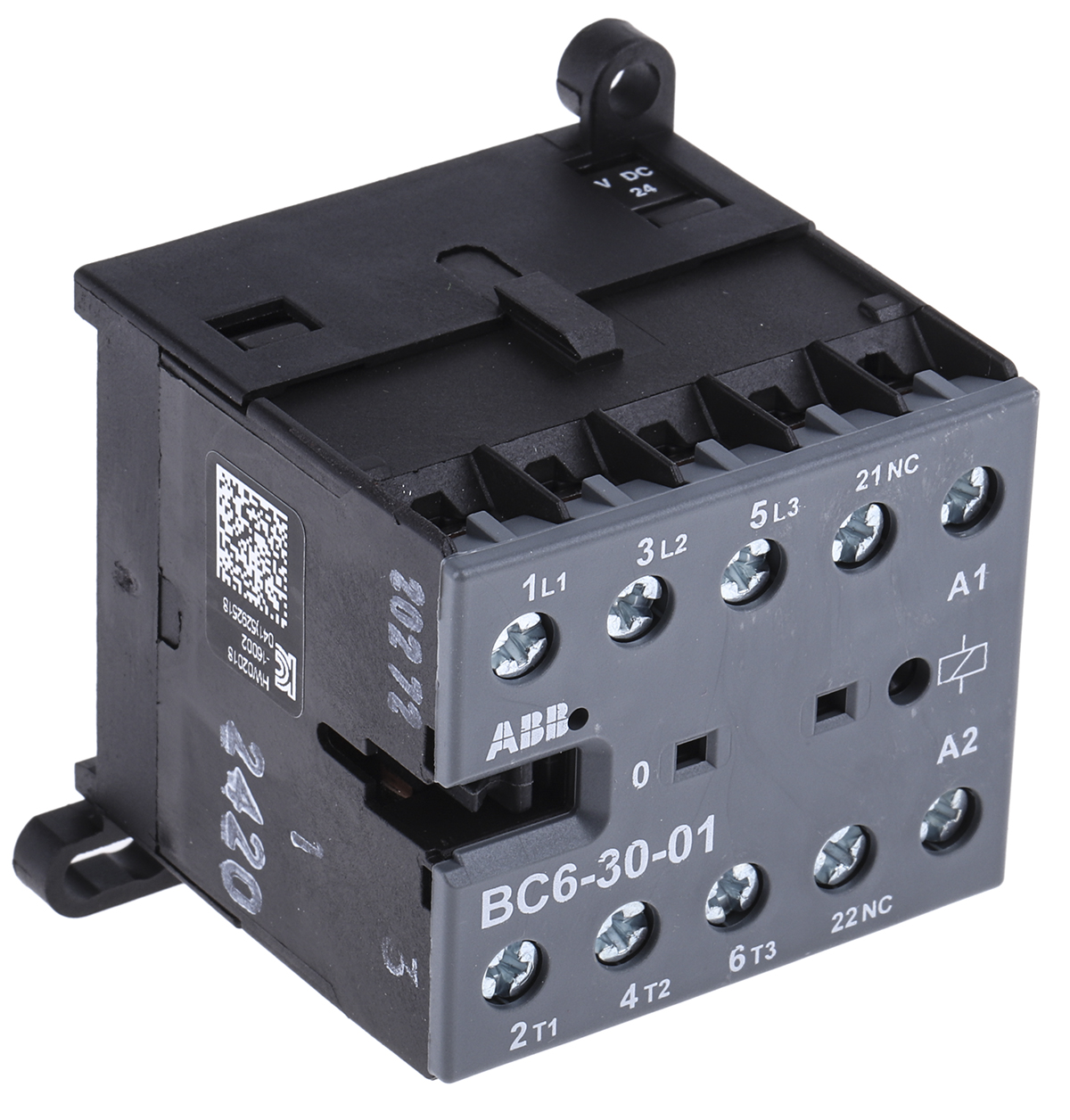 ABB BC6 B Contactor, 24 V dc Coil, 3-Pole, 9 A, 4 kW, 3NO, 690 V ac