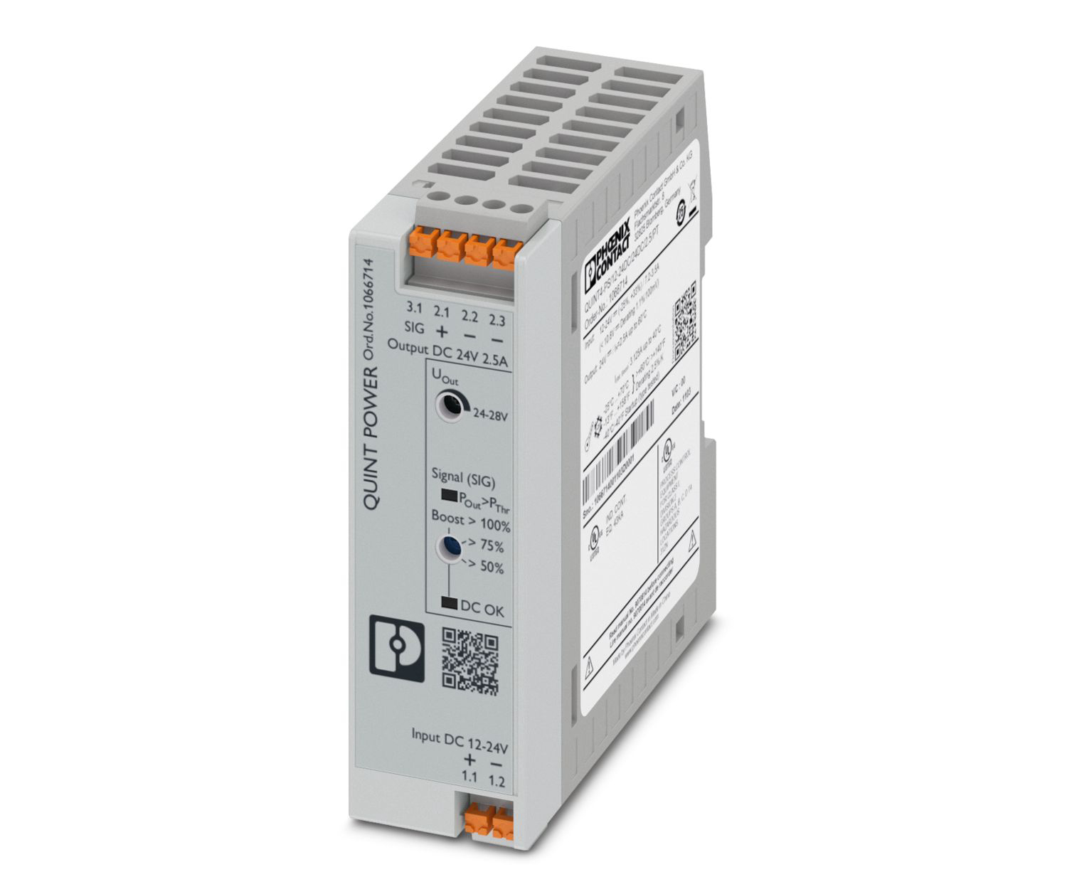 Phoenix Contact QUINT POWER DC-DC Converter, 24V dc/, 12 → 24 V dc Input, 60W, DIN Rail