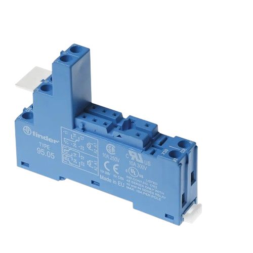 Finder 95 Series 250V Rail or Panel Mount Relay Socket, for use with 40.51, 40.52, 40.61, 40.62 Series Relay