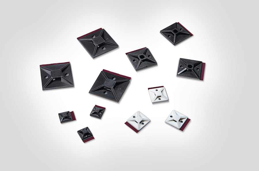 HellermannTyton Self Adhesive Black Cable Tie Mount 19 mm x 19mm, 4.4mm Max. Cable Tie Width