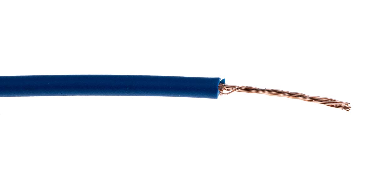 Staubli Blue 0.25 mm² Hook Up Wire, 23 AWG, 66/0.07 mm, 100m, PVC Insulation