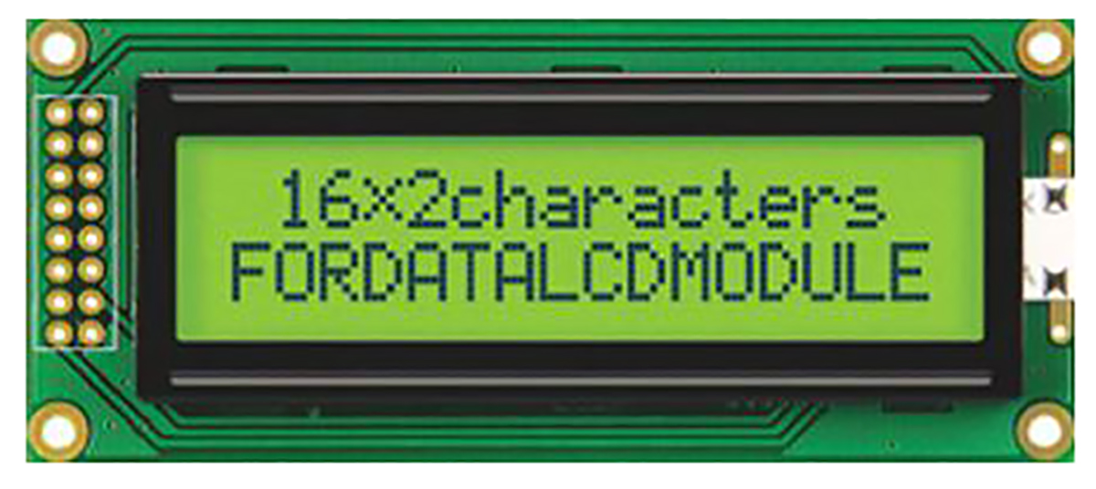 Fordata FC1602B01-FHYYBW-51SE FC Alphanumeric LCD Alphanumeric Display, Green, Yellow on Yellow-Green, 2 Rows by 16