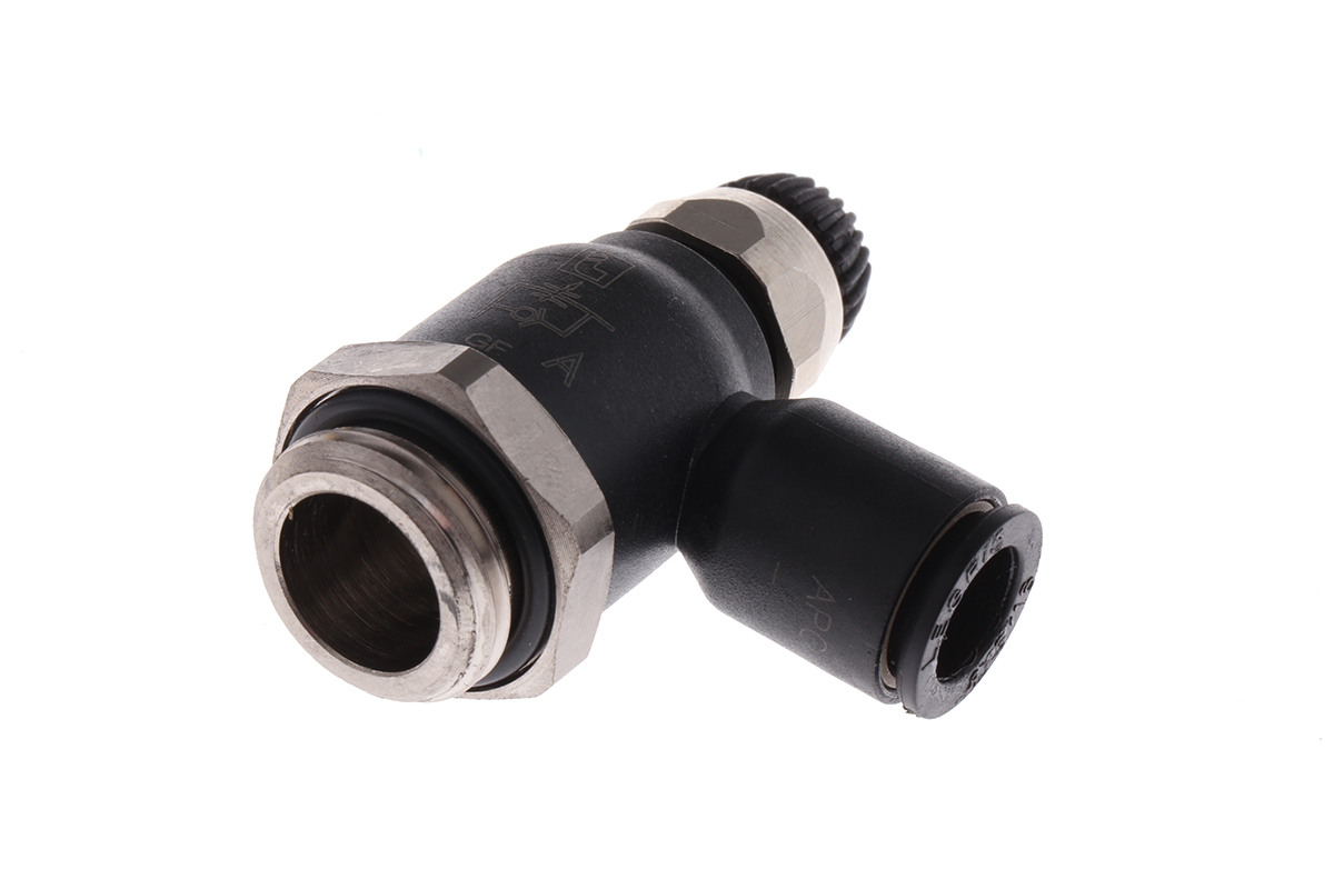 Legris 7060 Series Threaded Exhaust Regulator, G 3/8 Male Inlet Port x 8mm Tube Outlet Port