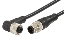 Molex Female 4 way M12 to Male 4 way M12 Sensor Actuator Cable, 3 m