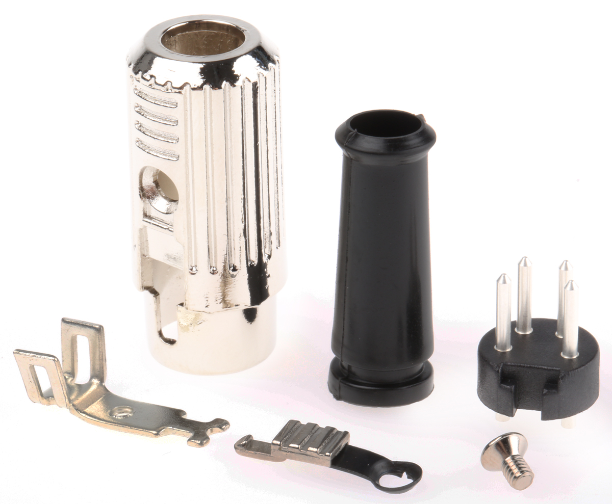 RS PRO 4 Pole Din Plug, 1A, 100 V ac, Push Lock, Male, Cable Mount