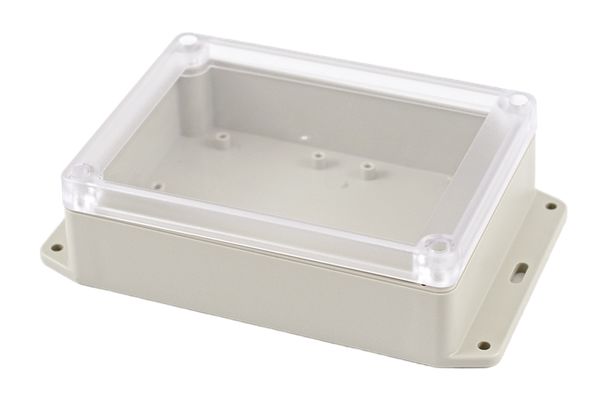 Hammond RP Series Light Grey ABS General Purpose Enclosure, IP65, Flanged, Clear Lid, 145 x 105 x 40mm