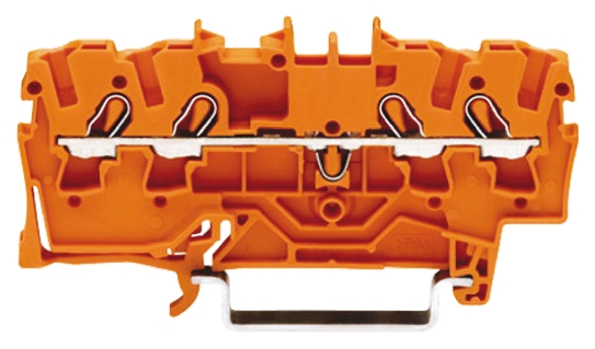 WAGO 2002-1402 TOPJOB S, 2002 Series Orange, 2.5mm², Single-Level, Push-In Cage Clamp Termination, ATEX, IECEx