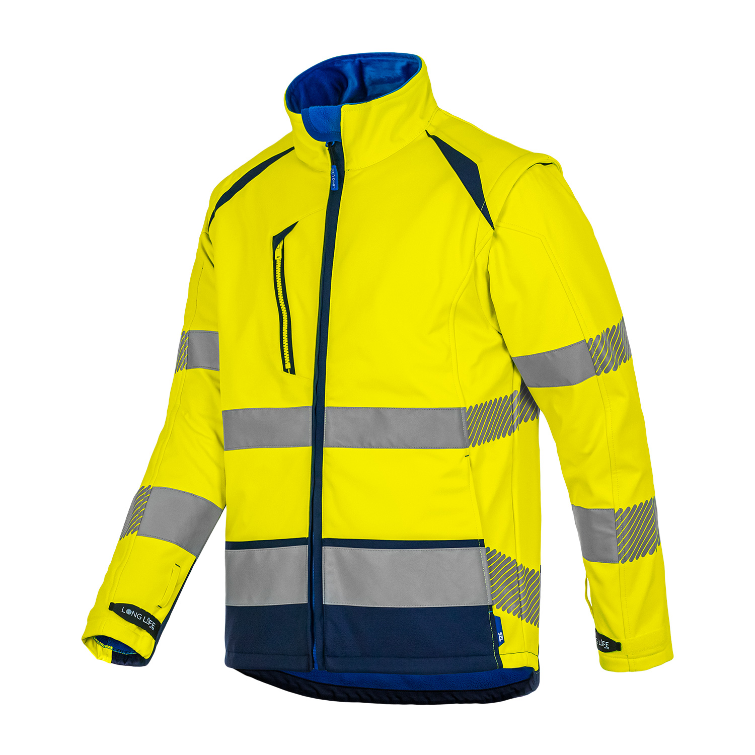 T2S BLOUSLGH01 Yellow/Navy Unisex Hi Vis Softshell, L