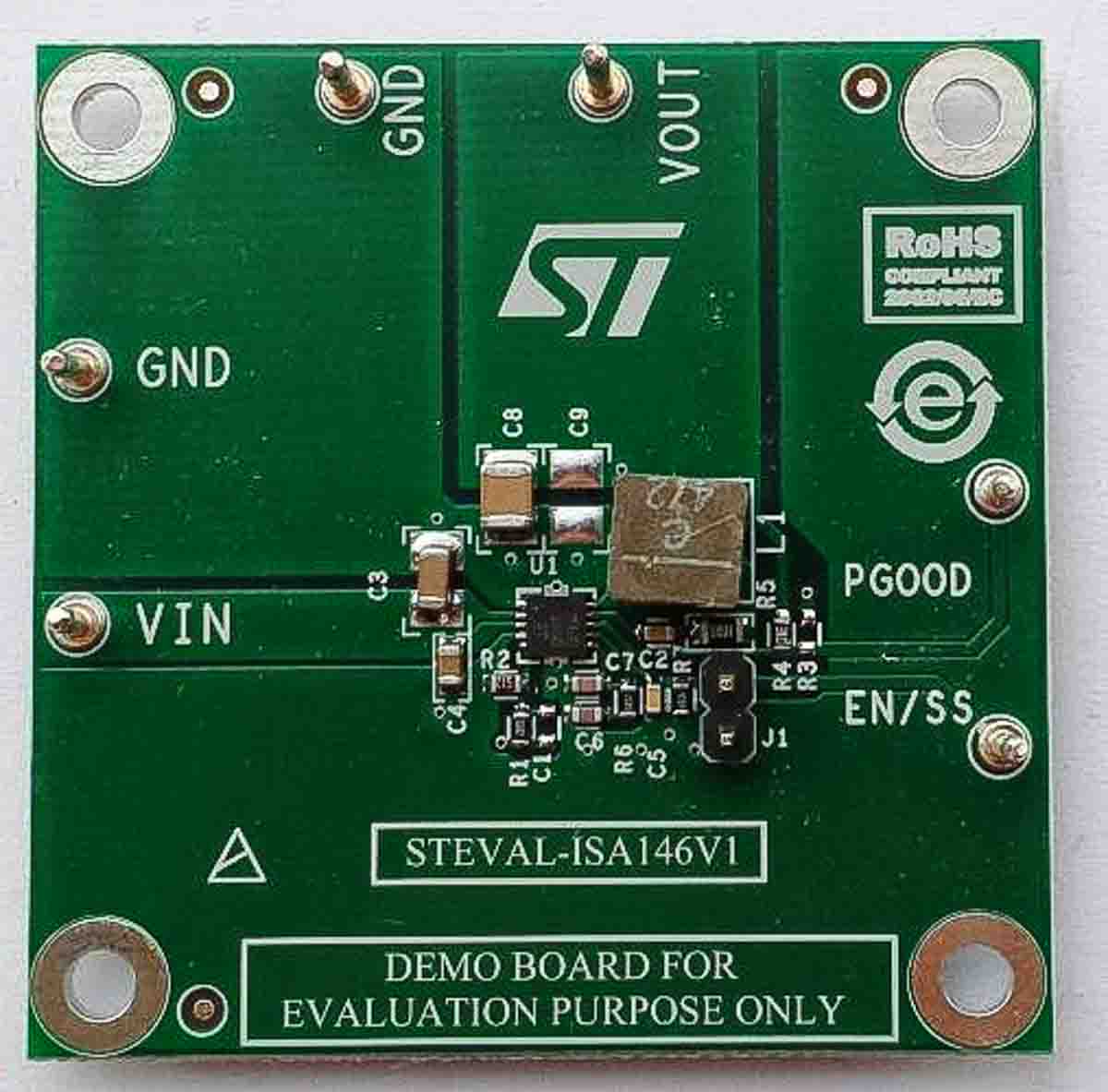STMicroelectronics Evaluation Board Power Management for ST1S50 for Fixed-Frequency PWM Synchronous Step-Down Regulator