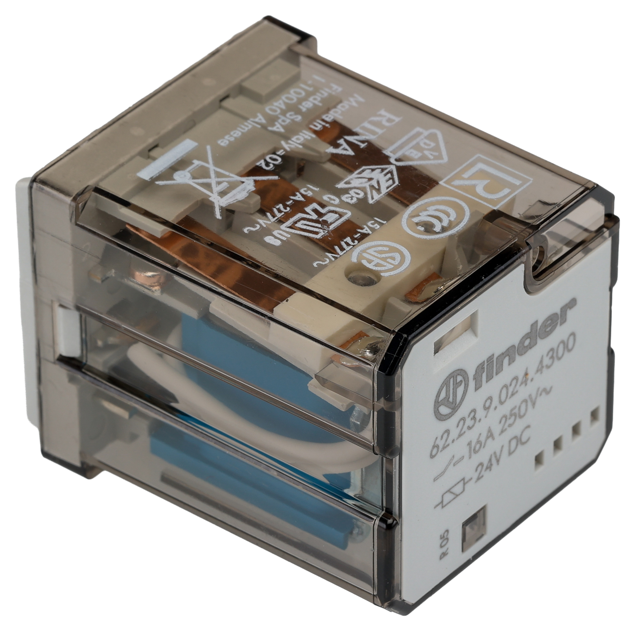 Finder PCB Mount Power Relay, 24V dc Coil, 16A Switching Current, 3PST-NO