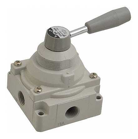 SMC Lever 4/2 Pneumatic Manual Control Valve VH400 Series, NPT 1/2, 1/2in, III B