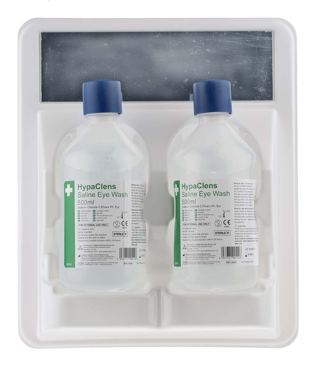 RS PRO Wall Mounted Eye Wash Kit, 2 x 500 ml